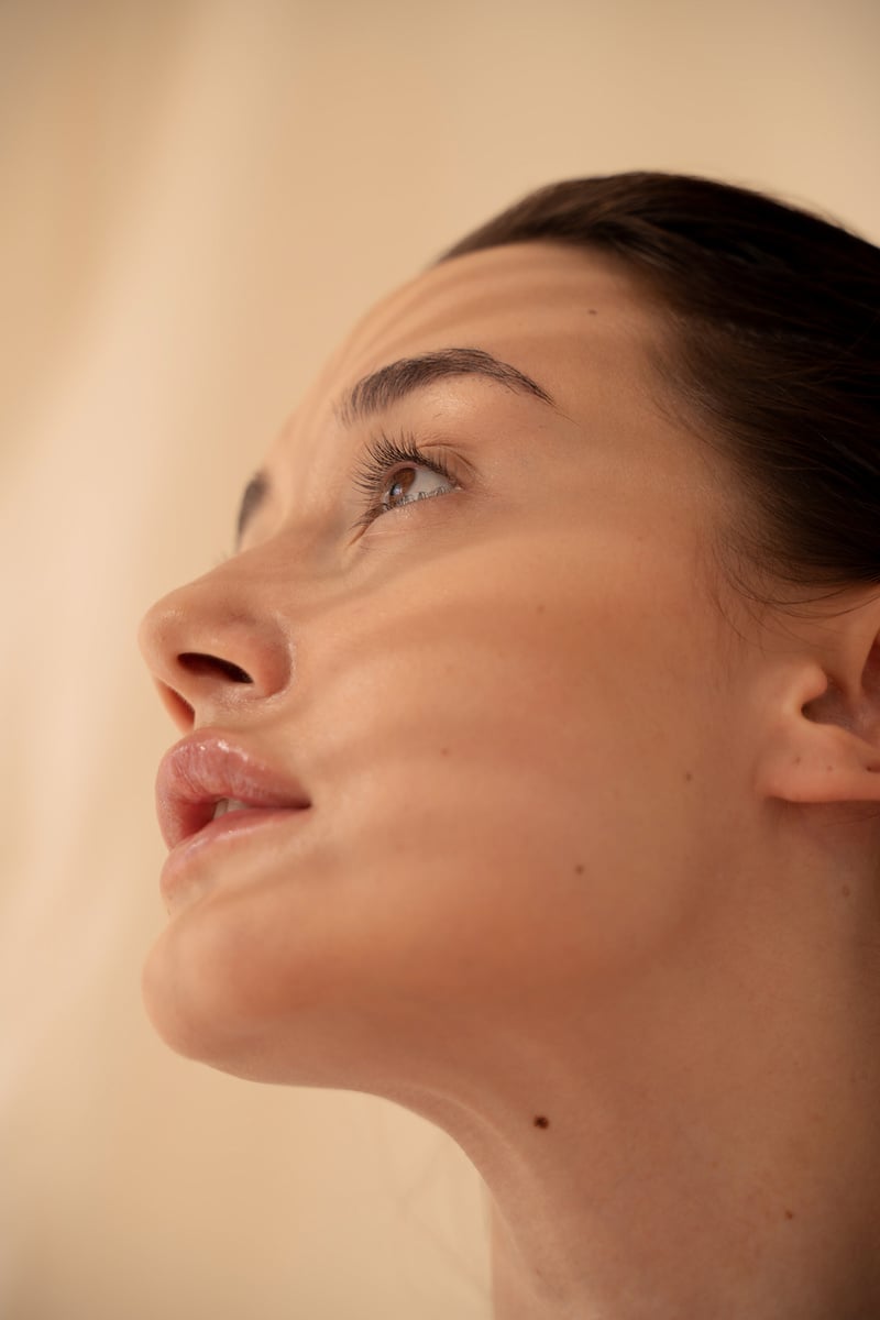 Portrait of a Woman with Moles on Skin