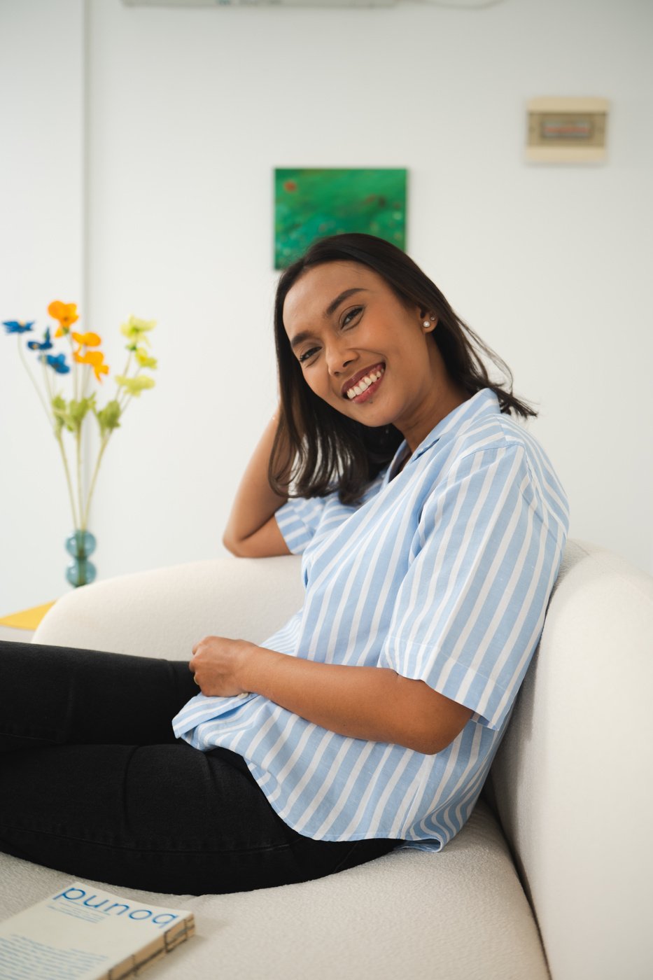 People of Indonesia Portrait of Young Woman on Couch