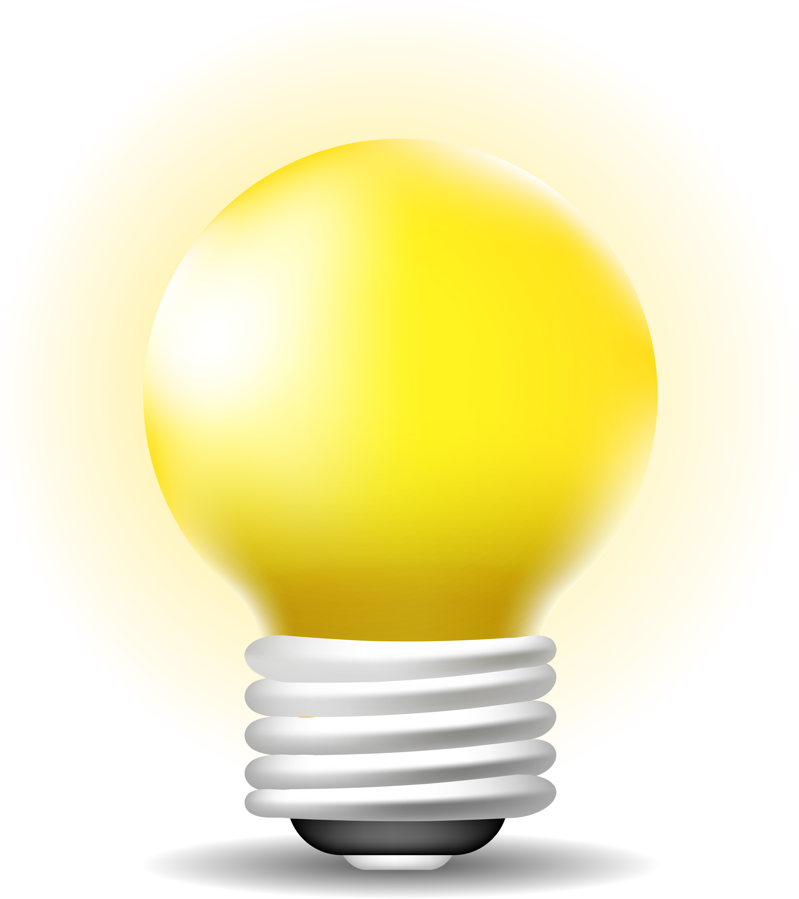 3d light bulb element with transparent background