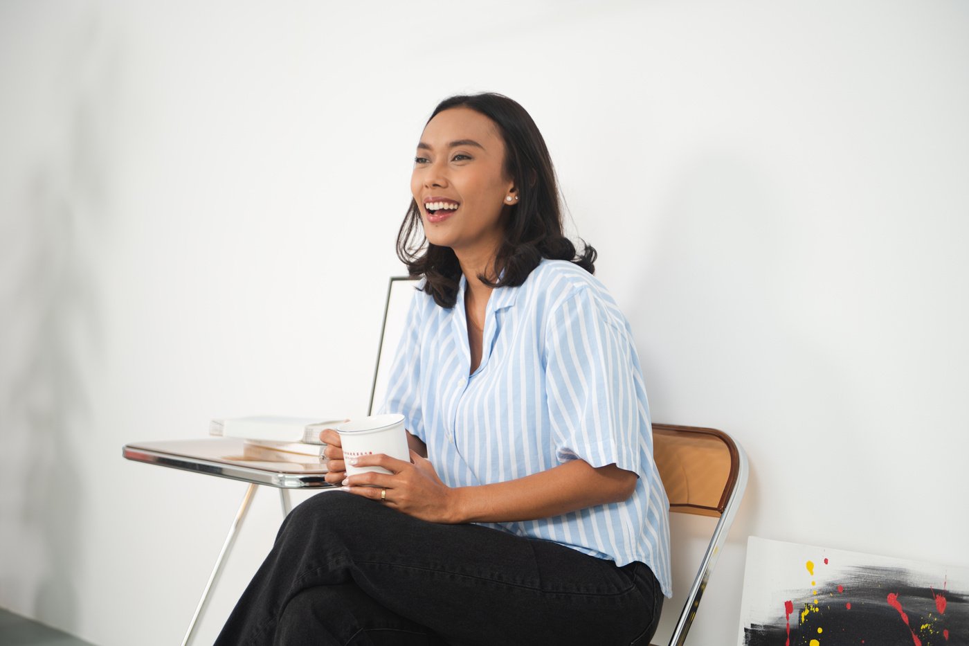 People of Indonesia Portrait of Young Woman with a Cup