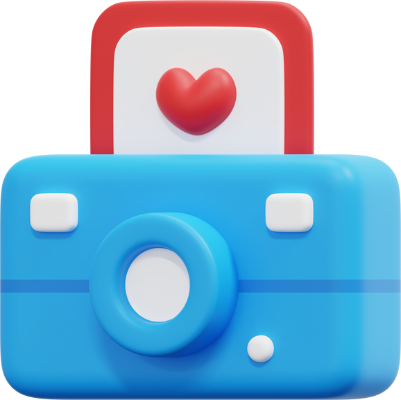 photo camera 3d render icon illustration