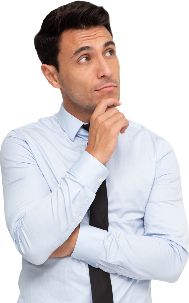 Pensive Businessman Cutout